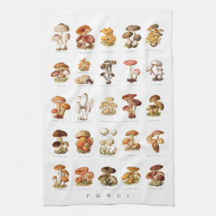 Linge De Cuisine Graphique vintage champignons comestibles
