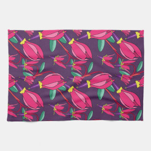 Linge De Cuisine Gras Floral Tir Star Rose / Violet Fleur sauvage