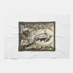 Linge De Cuisine Gravure d'ange d'ascension vintage Vector Art_1