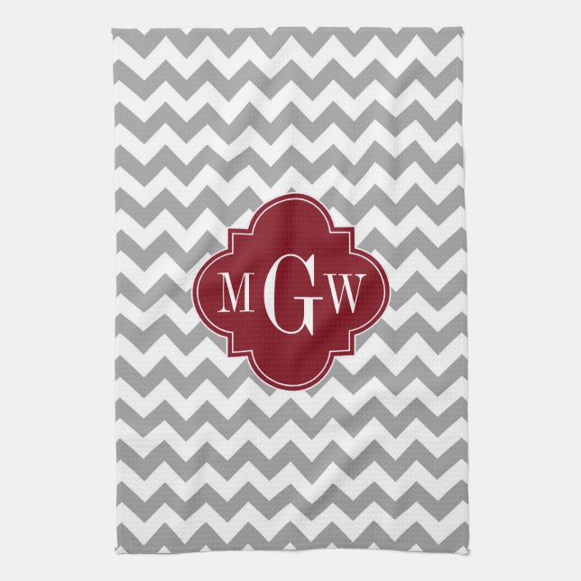 Linge De Cuisine Gray White Chevron (Vertical)