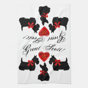 Linge De Cuisine "Great Scott !", coeur d'amour écossais Terrier/ro