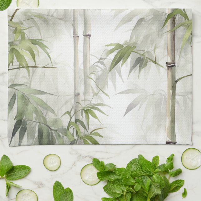 Linge De Cuisine Green Bamboo Serenity (Plié)