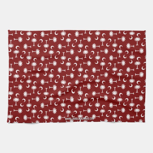 Linge De Cuisine Grenat de drapeau de lune de Palmetto de la (Horizontal)