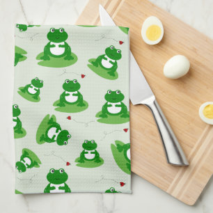 Linge De Cuisine Grenouille mignonne sur un sac Lily avec Motif Lad