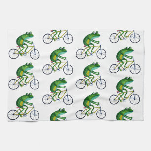 Linge De Cuisine Grenouille Sur Vélo