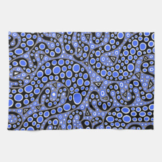 Linge De Cuisine Gribouillis bleus électriques