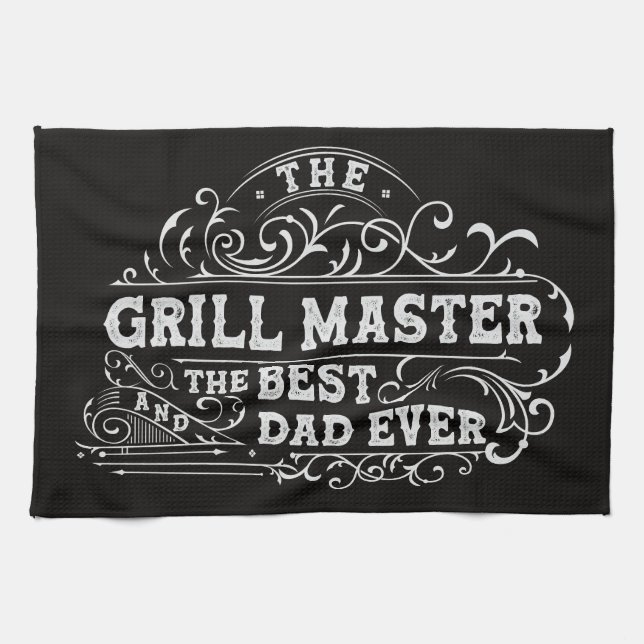 Linge De Cuisine Grill Master et meilleur papa jamais Fête des père (Horizontal)