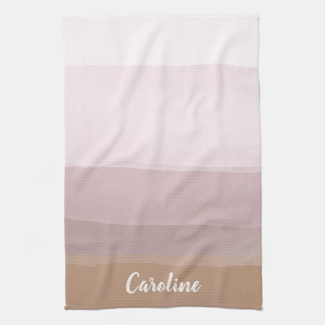 Linge De Cuisine Grilles d'aquarelle Abstraite Ombre dans Dusty Lil (Vertical)