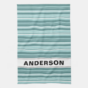 Linge De Cuisine Grilles personnalisées - Vert Turquoise bleu
