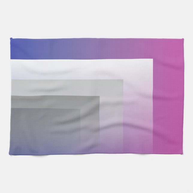 Linge De Cuisine gris bleu Fuchsia (Horizontal)