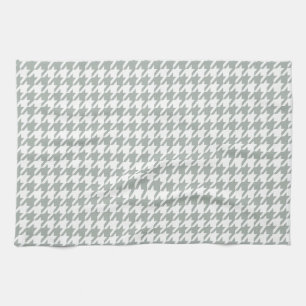 Linge De Cuisine Gris cendré ; Houndstooth gris
