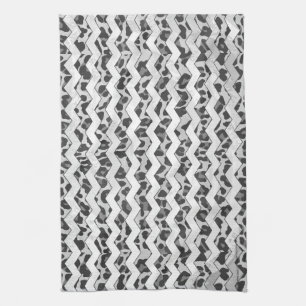 Linge De Cuisine Gris léopard Chevron et gris clair