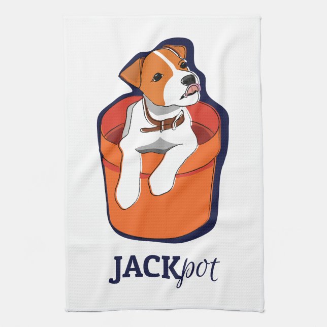 Linge De Cuisine "Gros lot" Jack Russell Terrier (Vertical)