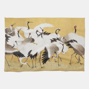 Linge De Cuisine Grupe de grues japonaises Vintage Oiseau Riche Cla