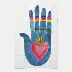 Linge De Cuisine Guérison mains hamsa palm rainbow cuisine serviett