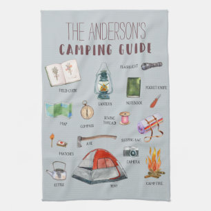 Linge De Cuisine Guide de camping Monogram Illustrations aquarell