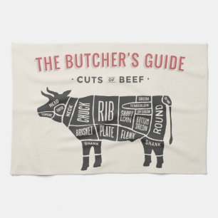 Linge De Cuisine Guide des bouchers Coupes de boeuf
