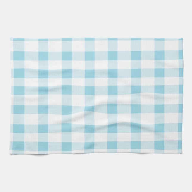 Linge De Cuisine Guingan bleu-clair (Horizontal)