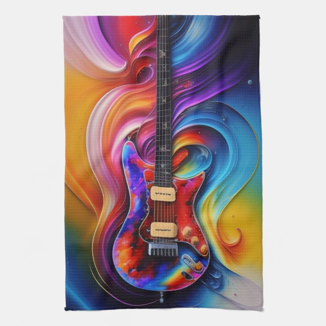 Linge De Cuisine Guitare surréelle (Vertical)