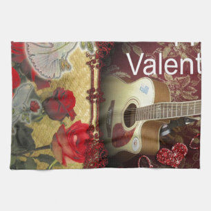 Linge De Cuisine Guitare vintage : Jour de la Saint-Valentin pour l