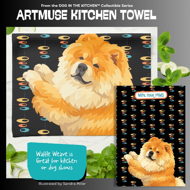 Linge De Cuisine GUS red chow  - ArtMuse Kitchen Towels  (Créateur téléchargé)
