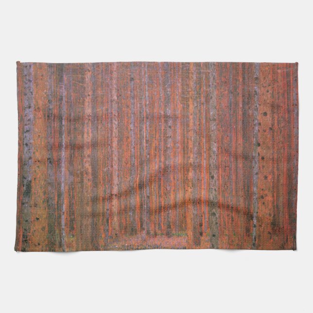 Linge De Cuisine Gustav Klimt Fir Forêt Tannenwald Arbres rouges (Horizontal)