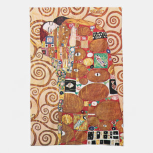 Linge De Cuisine Gustav Klimt - L'Embrace - Peinture d'Art