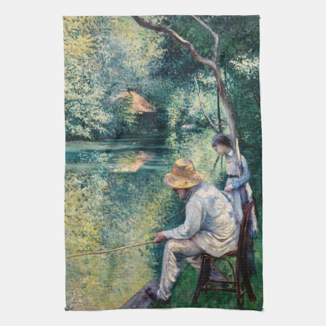 Linge De Cuisine Gustave Caillebotte - Pêche à la ligne (Vertical)