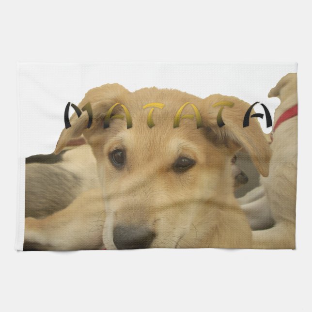 Linge De Cuisine "Hakuna Matata Pup" - Insouciant Amour des chiots (Horizontal)