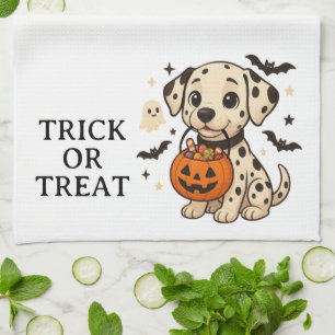 Linge De Cuisine Halloween Chien Dalmatien Trick ou traitement