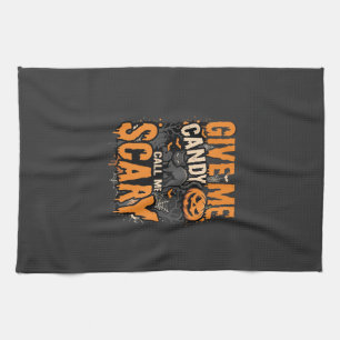 Linge De Cuisine Halloween Donnez-moi des bonbons Chat effrayant