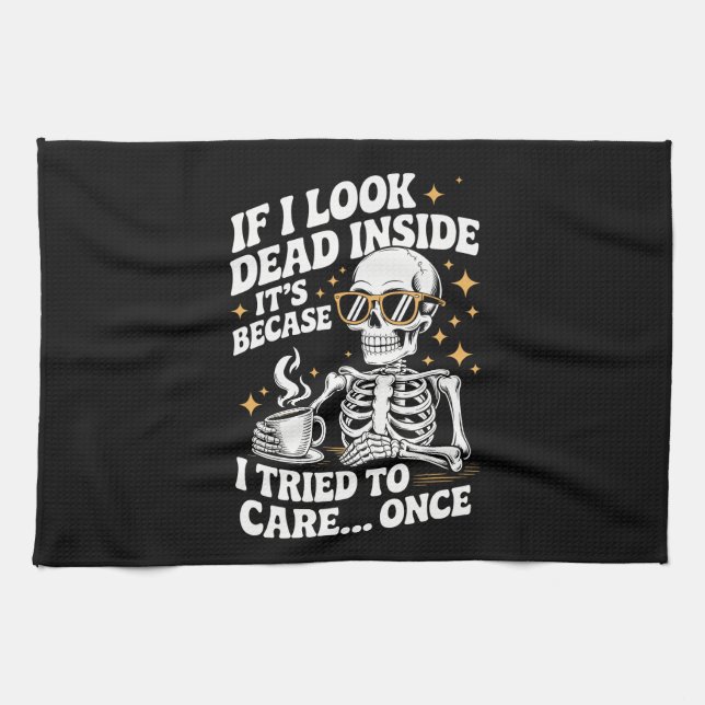 Linge De Cuisine Halloween Funny Sarcastic Dead Inside (Horizontal)