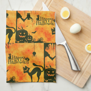 Linge De Cuisine Halloween joyeuse cuisine Citrouille de chat noir