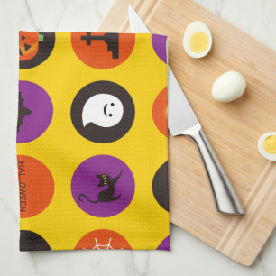 Linge De Cuisine Halloween mignon Éffrayant Whimsical drôle Jaune