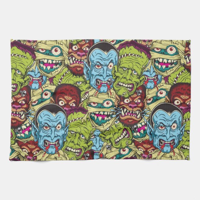 Linge De Cuisine Halloween Monster Mash (Horizontal)