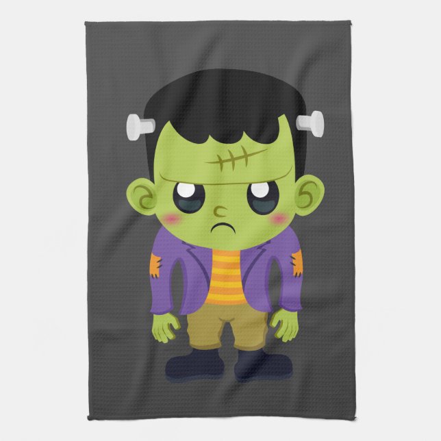 Linge De Cuisine Halloween monstre Frankenstein Green (Vertical)
