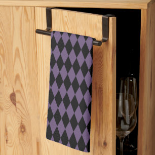 Linge De Cuisine Halloween Motif violet et diamant noir