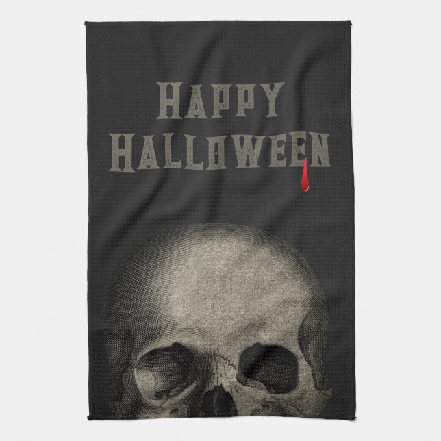 Linge De Cuisine Halloween Party Éffrayant crâne (Vertical)