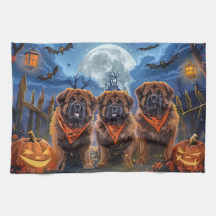Linge De Cuisine Halloween Tibétain Mastiff Éffrayant