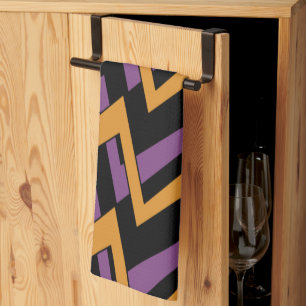 Linge De Cuisine Halloween Zig Zags Orange Purple