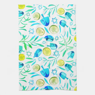 Linge De Cuisine Hanoukka Dreidel Motif de vacances juives