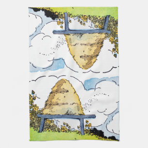 Linge De Cuisine Happy Honey Bee Hive Art Vintage