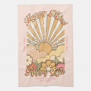 Linge De Cuisine Happy Mind Happy Life Hippy Vibes Super