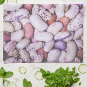 Linge De Cuisine Haricots cool blancs et violets brillants