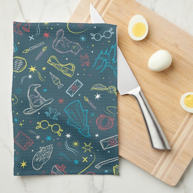 Linge De Cuisine HARRY POTTER™ Artefacts Line Art Motif Adulte (Quart Plié)
