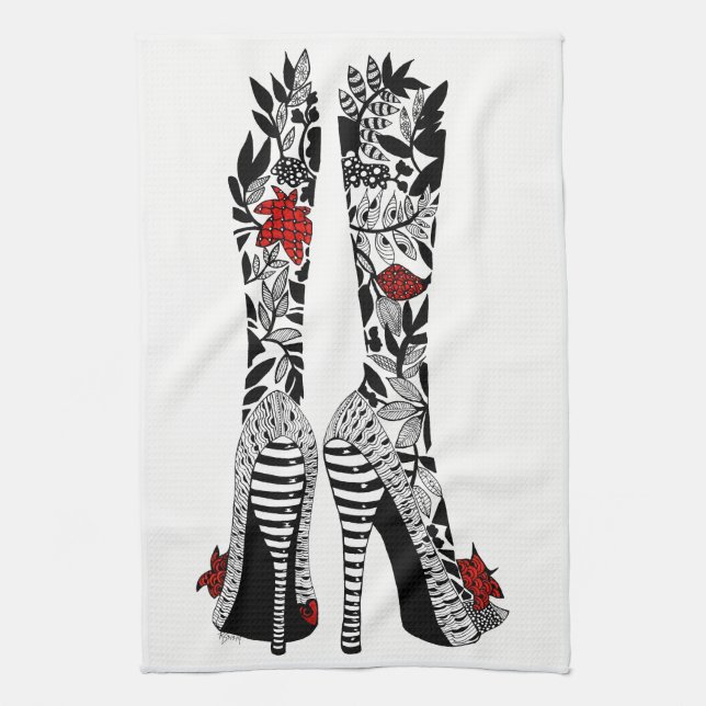 Linge De Cuisine Haut Talon Stiletto Mode Chaussures Cuisine Servie (Vertical)