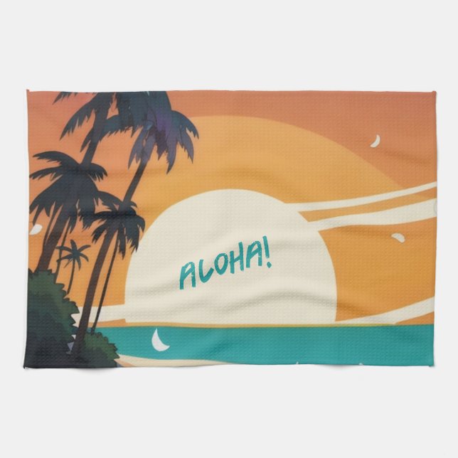 Linge De Cuisine Hawaiian/Aloha/Tropical/plage (Horizontal)
