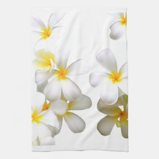 Linge De Cuisine Hawaiian white plumeria flower