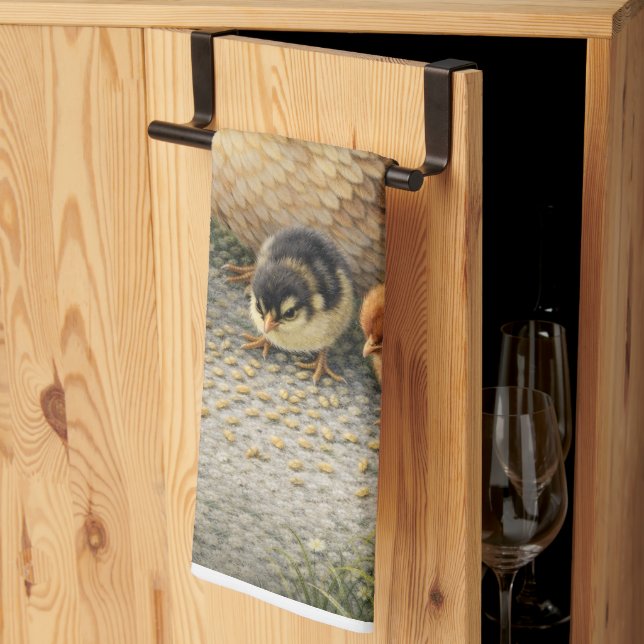 Linge De Cuisine Hen and Chicks Farm Kitchen Towel (Pliage en tiers)