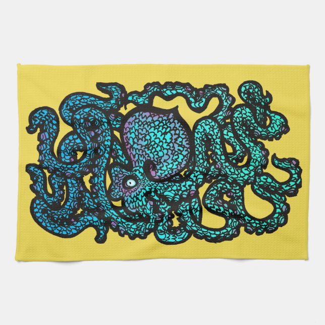 Linge De Cuisine Henry le poulpe heureux (Horizontal)